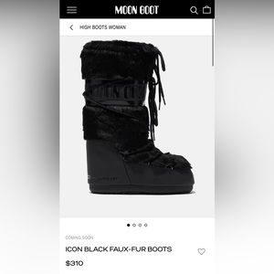 Moon boot black faux-fur boots
